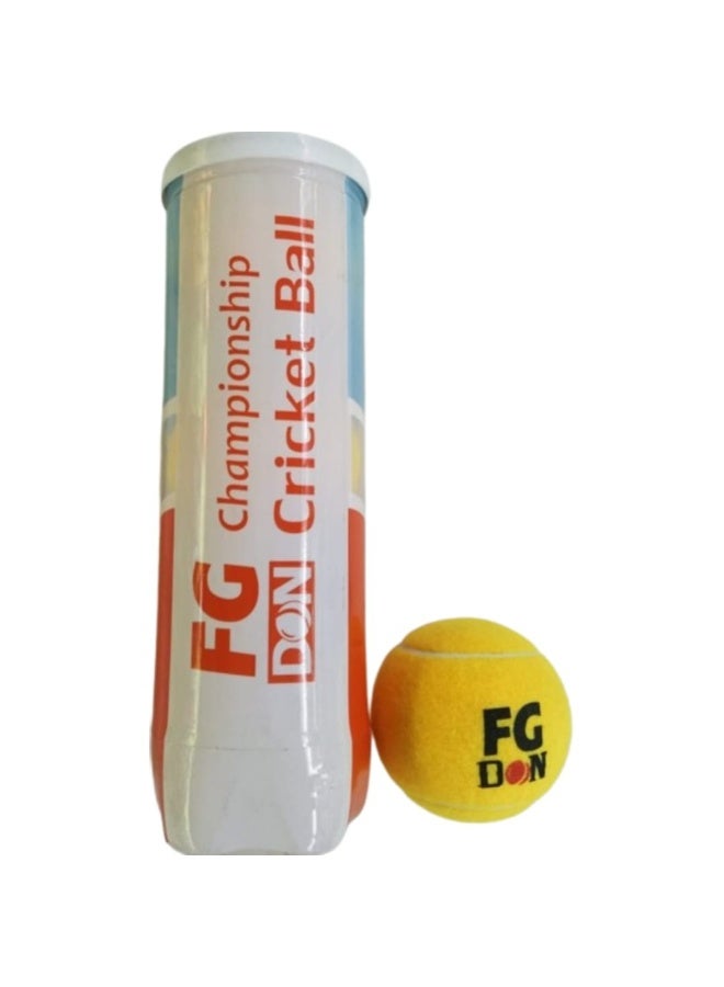 كرات كريكيت FG DON Championship، عبوة من 3، أصفر - Image 2
