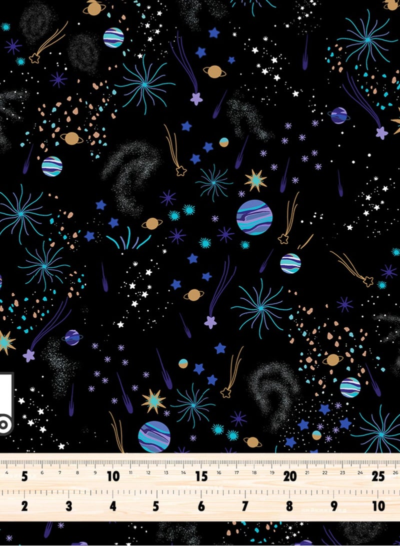 فيلاتو Ù‚Ù…Ø§Ø´ Ø­Ø±ÙŠØ± Ø§Ù„Ù„ÙŠÙ„ Ø¹Ø±Ø§Ù…Ù†ÙŠ Ø¨Ø§Ù„ÙŠØ§Ø±Ø¯Ø© Ø£Ø³ÙˆØ¯ Ø£Ø²Ø±Ù‚ ÙƒÙˆØ§ÙƒØ¨ Ù†Ø¬ÙˆÙ… Ø¬Ù„Ø§Ø¨ÙŠØ© Ù…Ø®ÙˆÙŠØ± Ø®ÙŠØ§Ø·Ø© 58 Ø¨ÙˆØµØ© Ø¹Ø±Ø¶ - Image 4