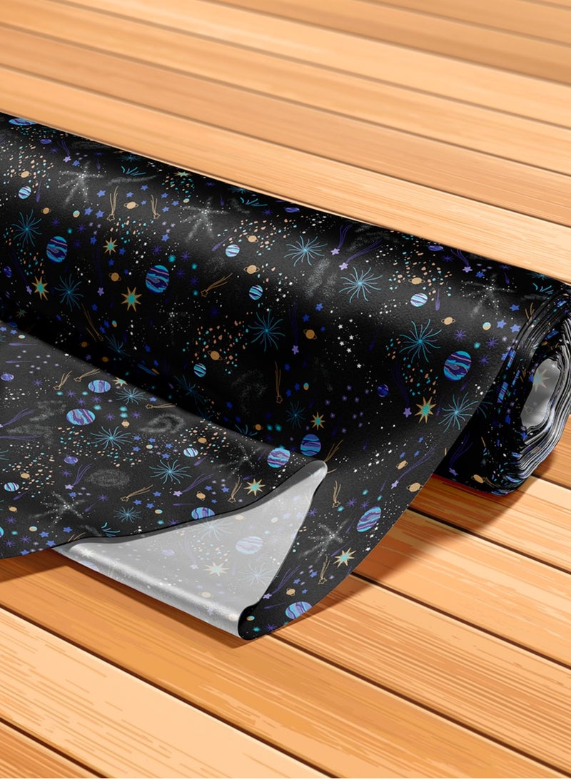 فيلاتو Ù‚Ù…Ø§Ø´ Ø­Ø±ÙŠØ± Ø§Ù„Ù„ÙŠÙ„ Ø¹Ø±Ø§Ù…Ù†ÙŠ Ø¨Ø§Ù„ÙŠØ§Ø±Ø¯Ø© Ø£Ø³ÙˆØ¯ Ø£Ø²Ø±Ù‚ ÙƒÙˆØ§ÙƒØ¨ Ù†Ø¬ÙˆÙ… Ø¬Ù„Ø§Ø¨ÙŠØ© Ù…Ø®ÙˆÙŠØ± Ø®ÙŠØ§Ø·Ø© 58 Ø¨ÙˆØµØ© Ø¹Ø±Ø¶ - Image 5