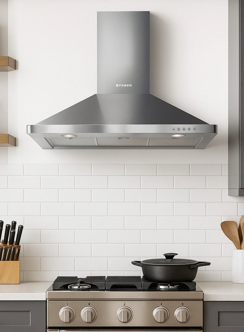 فابر Kitchen Cooker Hood, 90 cm Wall-Mount, 740 m³/h Suction Power, 3 Speed Settings + Intensive Mode, LED Lighting, Stainless Steel, STRIP SMART LED EV8 X A90/2 ( Made in Turkey ) 250 W 320.0533.761 Stainless_Steel - Image 4