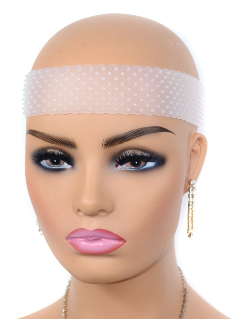 Estelle Wig Grip Band Non-Slip Silicone Wig Headband for Women Adjustable Wig Fix Seamless Wig Band Elastic Wig Gripper Cap for Lace Wigs to Hold Wig (white) - Image 1