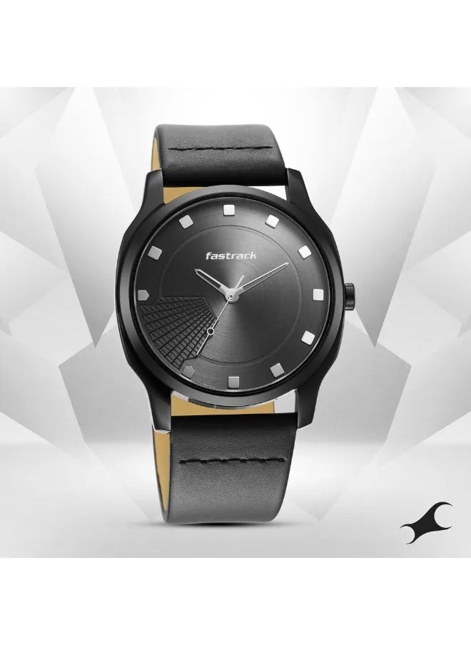 fastrack Men's Analog Round Shape Leather Wrist Watch - 3255NL01 -  Mm  - Image 1