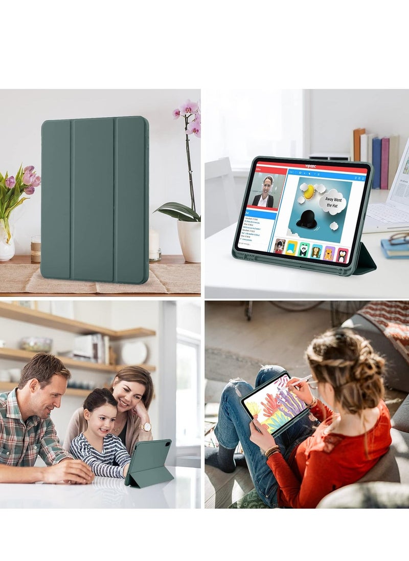 IAF iPad 10th Generation Case 2022 with Pencil Holder - Soft TPU Back Protective Smart Trifold Stand Cover for iPad 10.9 Inch (10th Gen), Auto Wake/Sleep - Pine Green - Image 5