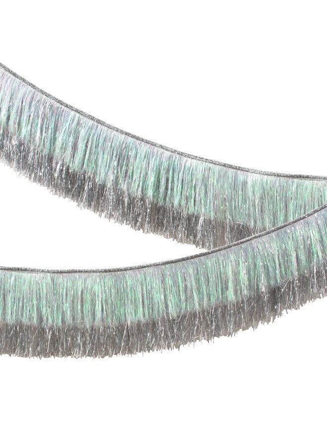 Meri Meri Silver Iridescent Tinsel Fringe Garland - Image 3
