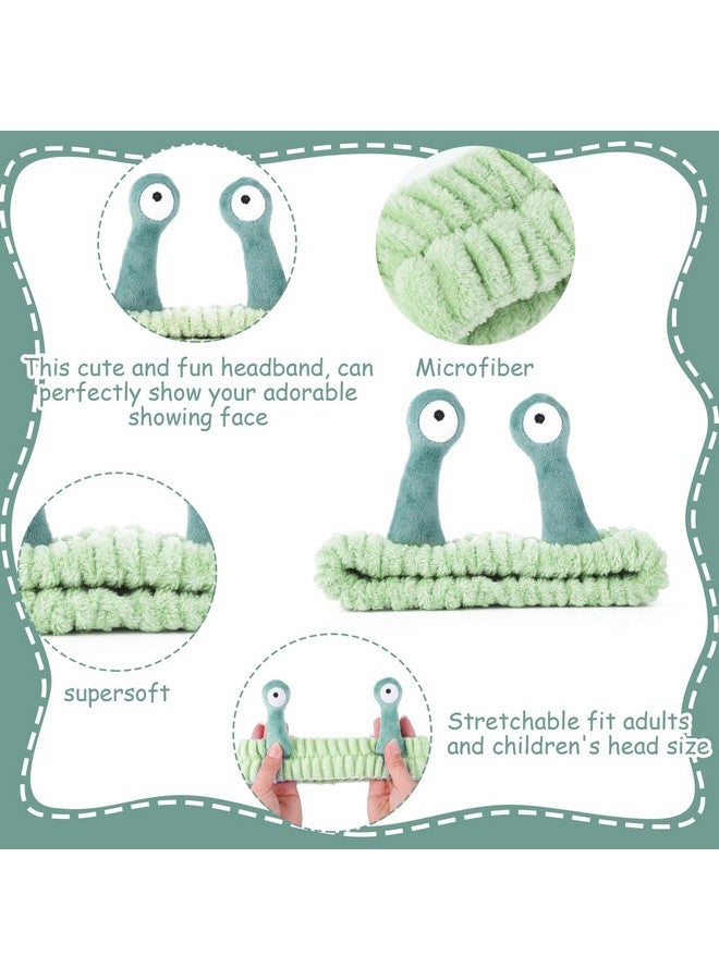Molain Face Wash Headband Palm And Snail Spa Hair Bands Makeup Headbands Women Cartoon Cute Coral Fleece Elastic Headband Creative Hair Accessories For Washing Face Shower Sports Beauty Skincare - Image 3