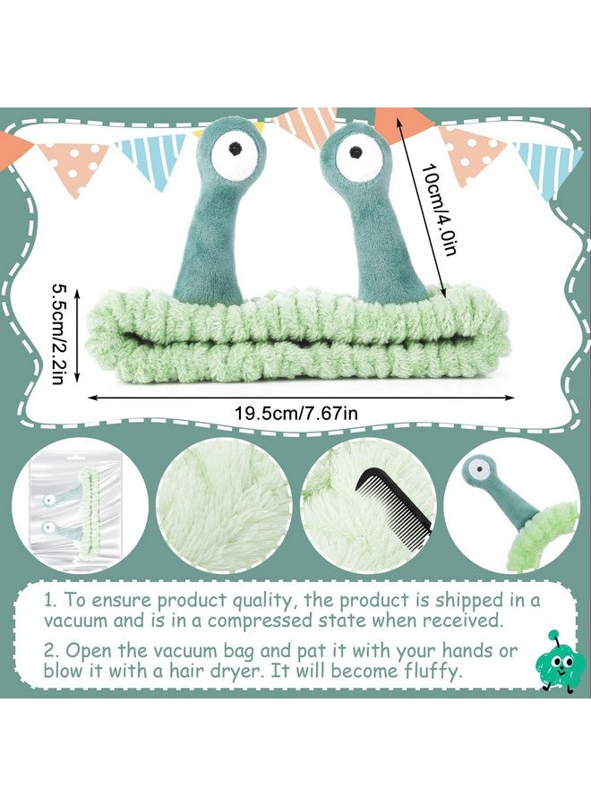 Molain Face Wash Headband Palm And Snail Spa Hair Bands Makeup Headbands Women Cartoon Cute Coral Fleece Elastic Headband Creative Hair Accessories For Washing Face Shower Sports Beauty Skincare - Image 2