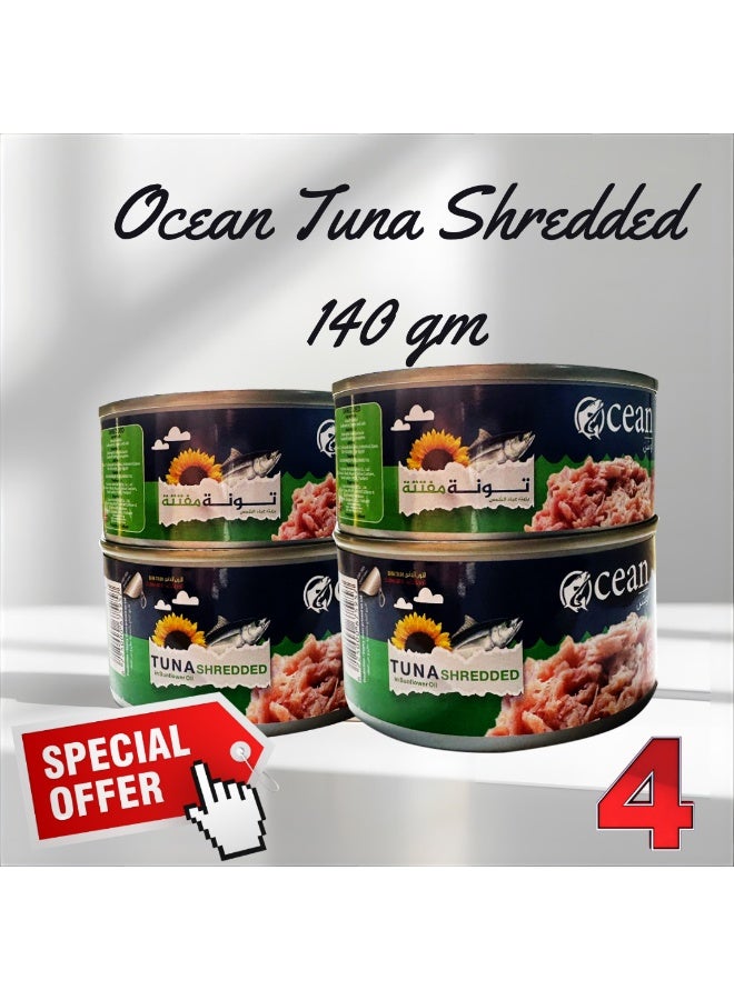Ocean Shredded Tuna 140g x4 | Value Pack Canned Tuna | High Protein & Omega-3 Rich | Ready to Eat - Image 2