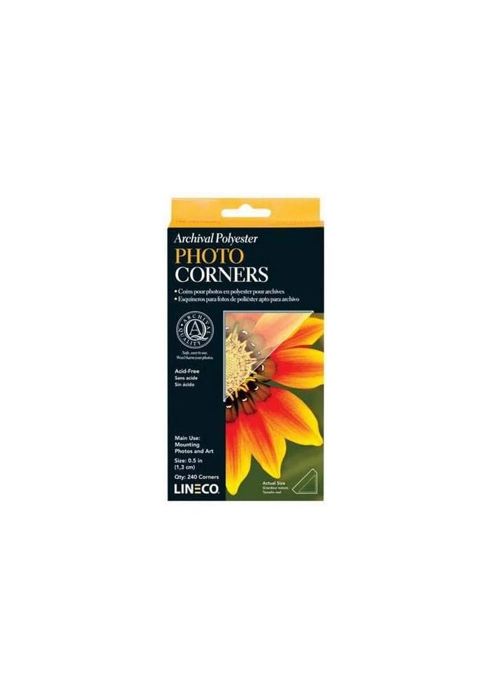 Lineco See-Thru Photo Mounting Corners, Acid-Free, 0.5 Inch, Pack of 240 - Image 1
