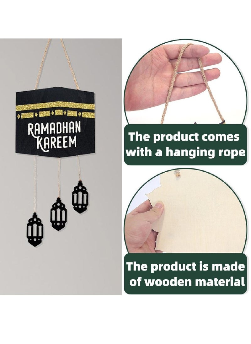 2PCS Eid Mubarak Door Sign Wooden Hanging Signs，Ramadan Kareem Hollow Ornament Decorations Moon and Stars，Moon Shape Ramadan Mubarak Party Wood Wall Hanger for Islamic Muslim Home Decor - pzsku/Z6616D539E5E41365C735Z/45/_/1734524374/8baa96ad-cfa0-46d5-a202-da5f7d779345