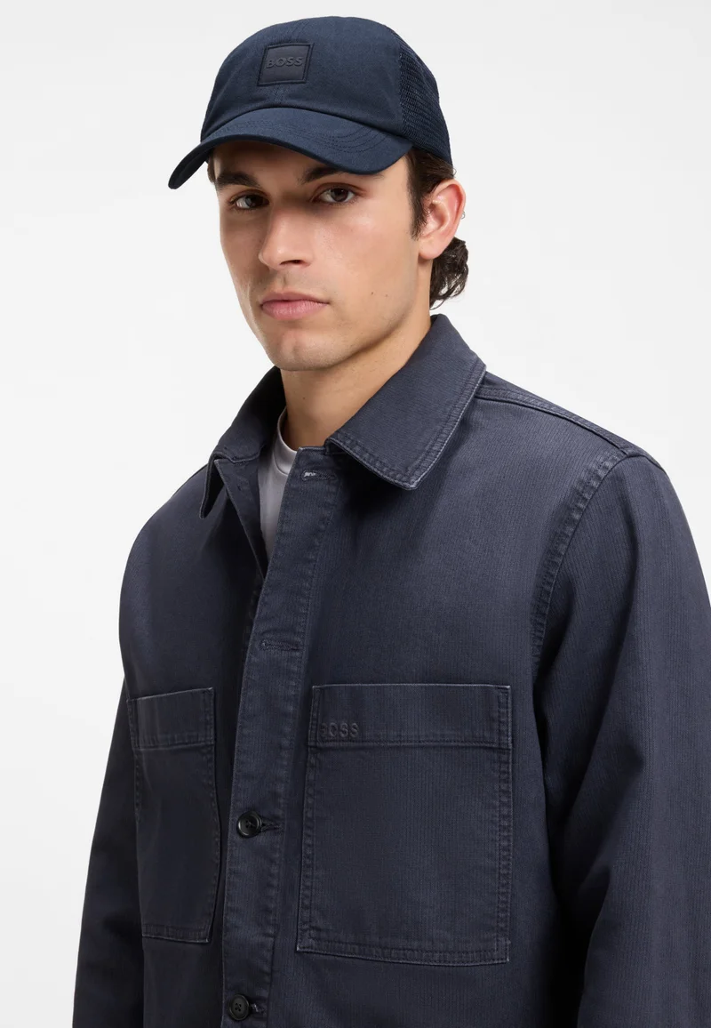 BOSS Dark Blue Cotton-twill cap with mesh sides for Men | Best Price UAE