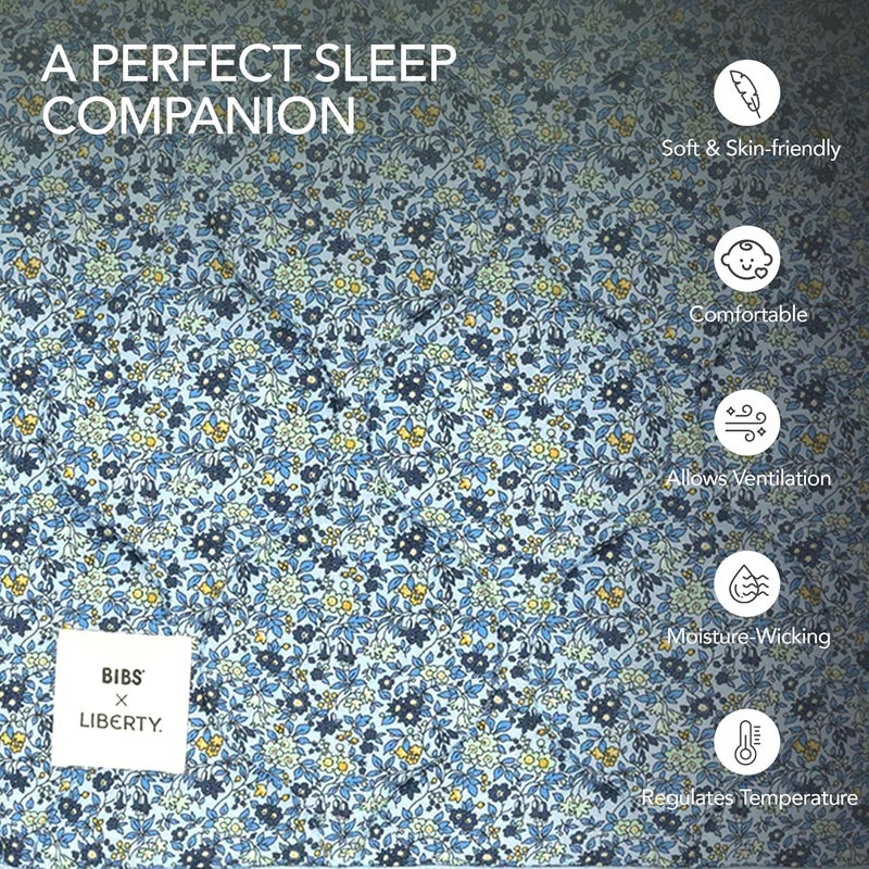 BIBS X Liberty Quilted Blanket - Baby Blue - Image 4