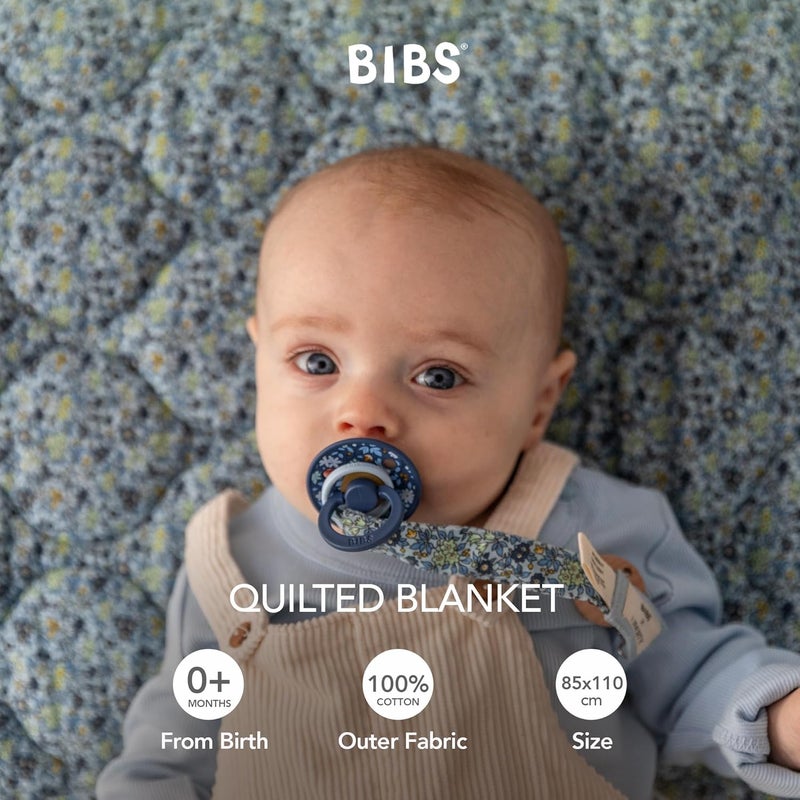 BIBS X Liberty Quilted Blanket - Baby Blue - Image 2