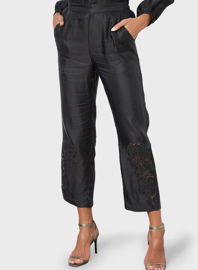 Threadz by Ajooni Schiffli Embroidered Top And Pants Set