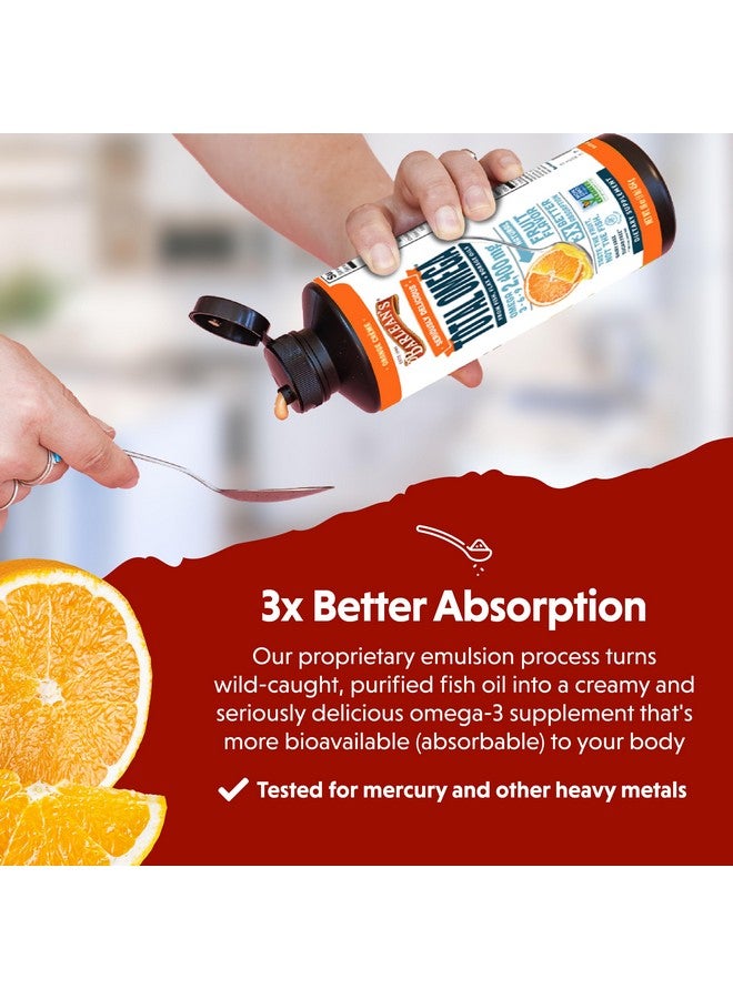 Barlean's Total Omega 3 6 9 Orange Crème Liquid Fish Oil Supplement with Borage and Flaxseed Oil, 2,400 mg of Omegas EPA and DHA Plus GLA for Joint and Heart Health, 8 oz - Image 3