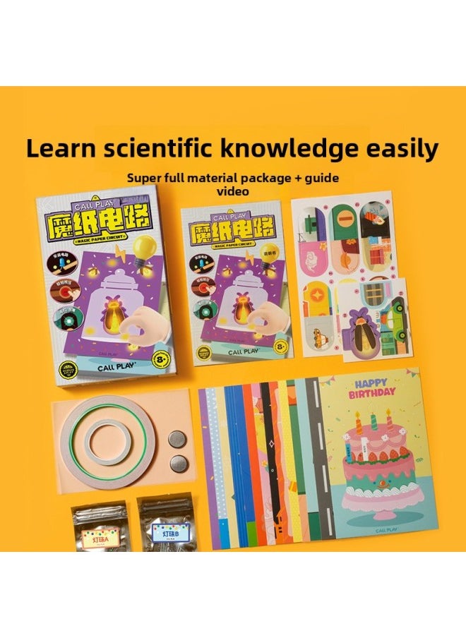 KoA Duck Year Luminous Greeting Card DIY Magic Paper Circuit Science Experiment Material Package Physics Knowledge Educational Toys-Color:Answer Duck Magic Paper Circuit