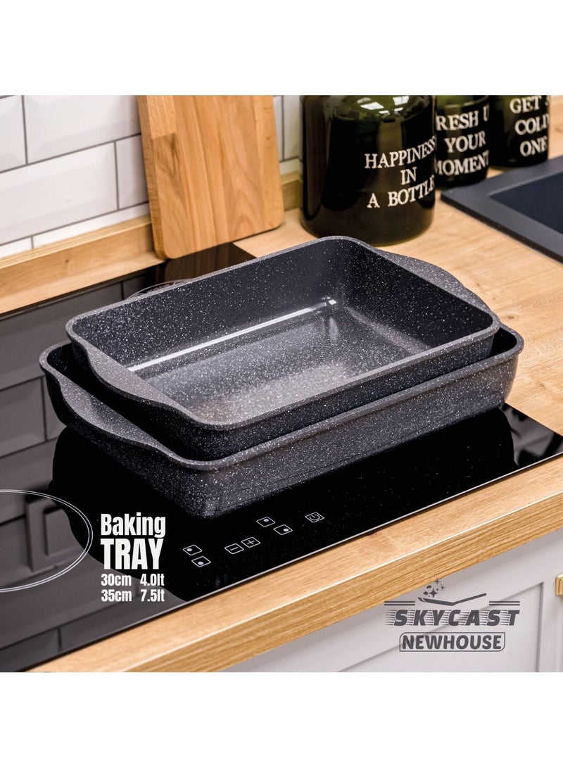 Turkish granite casserole set 2*1, size 30 cm, size 35 cm, really wonderful material, various colors - Image 1