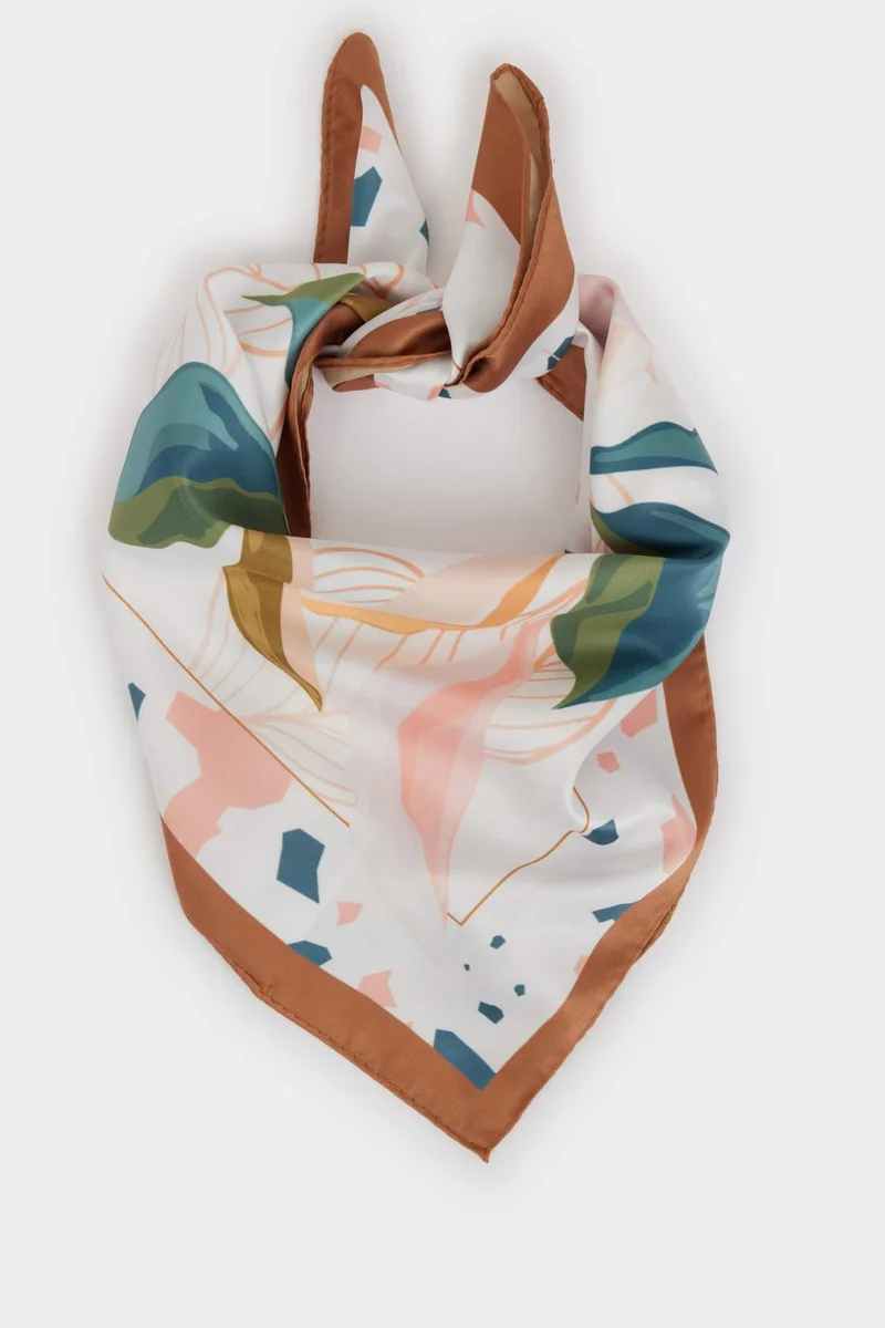 ديفاكتو Woman Printed Satin Foulard