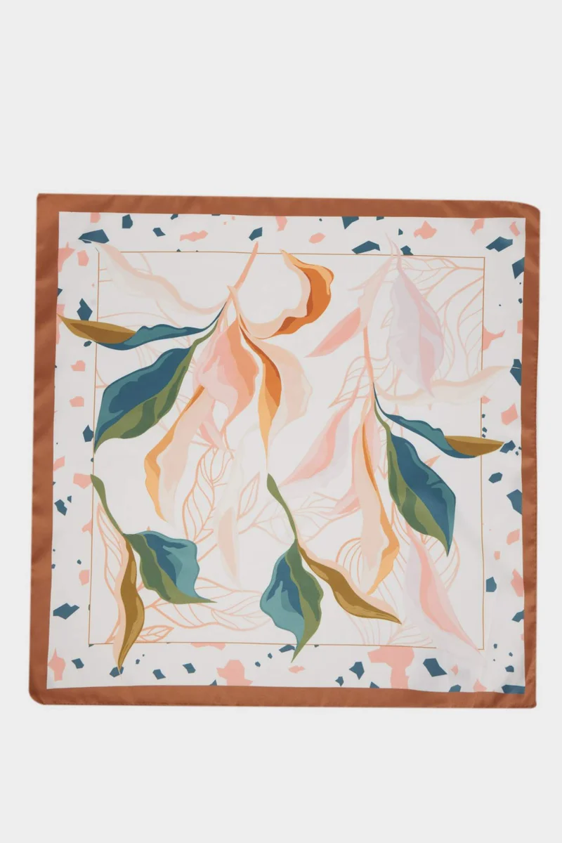 ديفاكتو Woman Printed Satin Foulard