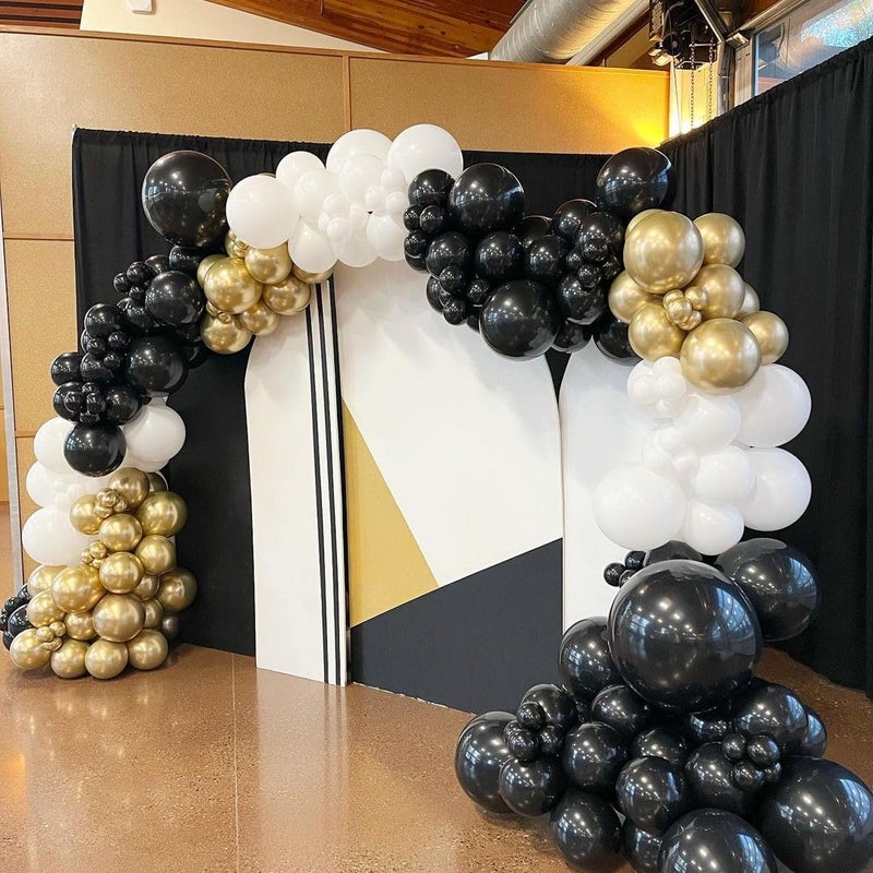ADOINBY Black and Gold White Balloon Arch Kit for Birthday Celebrations - Image 4