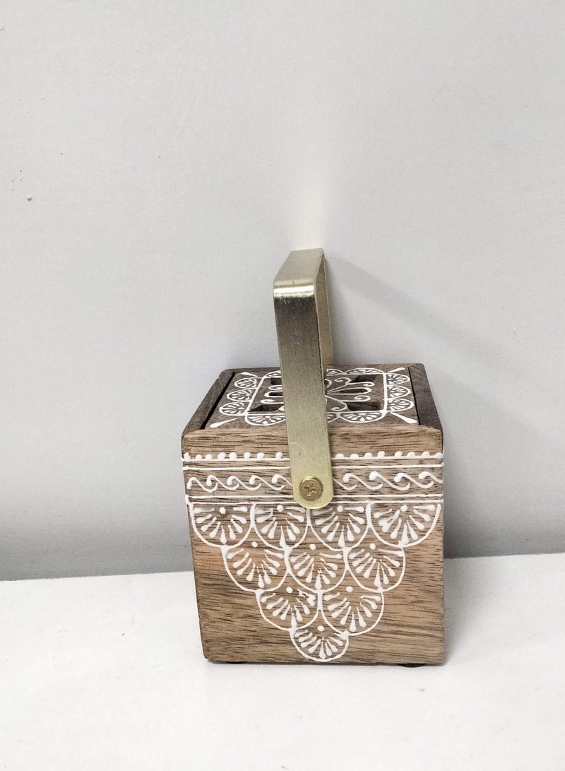 A wooden incense burner set with an elegant handle  - Image 1