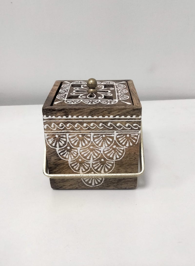 A wooden incense burner set with an elegant handle  - Image 4