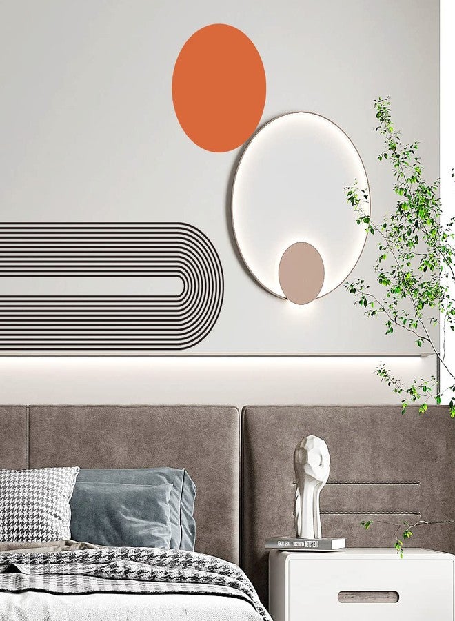 DRWSSR Removable Boho Simple Line Geometric Decoration Sticker Round Red Sun Wall Decal DIY Peel and Stick Wall Art Decor Sticker for Living Room Bedroom Office Rental Room Nursery Wall Decoration - Image 4