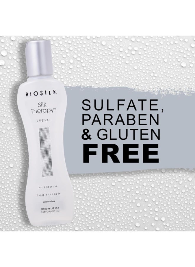 BIOSILK علاج بيوسيلك الحرير الأصلي، علاج إعادة البناء لإضافة اللمعان والمساعدة في منع تقصف الشعر، خالي من الكبريتات والبارابين، وغير مختبر على الحيوانات، 5.64 أونصة - Image 2