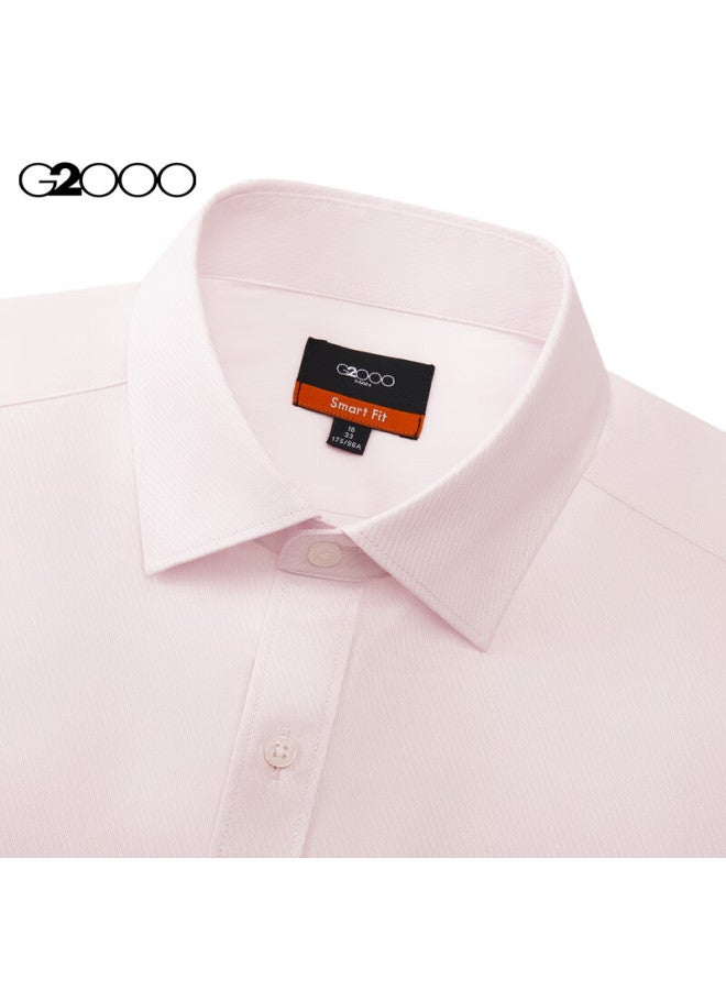 G2000 قميص طويل الأكمام مريح من قطن مزيج G2000 بنفس أسلوب المول باللون الوردي الفاتح S/03 - Image 2