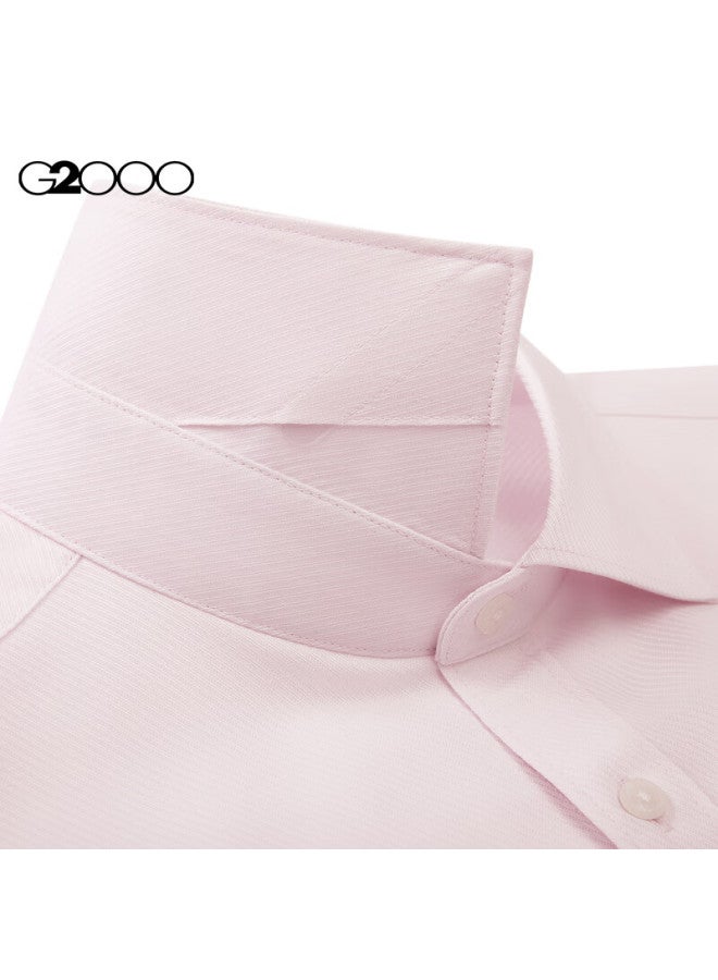 G2000 قميص طويل الأكمام مريح من قطن مزيج G2000 بنفس أسلوب المول باللون الوردي الفاتح S/03 - Image 3
