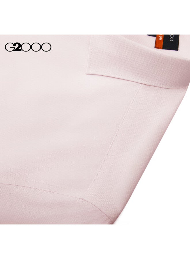 G2000 قميص طويل الأكمام مريح من قطن مزيج G2000 بنفس أسلوب المول باللون الوردي الفاتح S/03 - Image 5