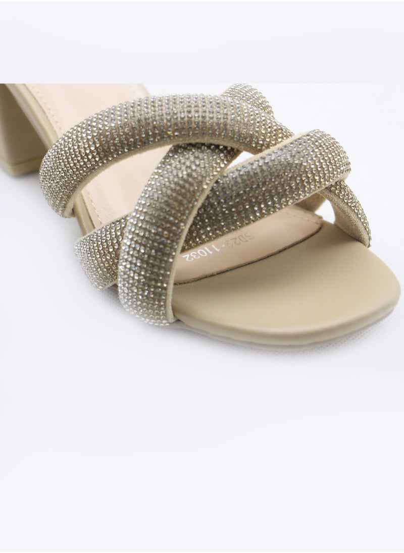 SD.Felano - Women medium heel sandals | Open Toe, Comfortable, Casual Slip-On Sandal Heels for Girls & Ladies | Lightweight Women's Fashion Shoes for Work, Bride Wedding Dress Heels Shoes - Image 1