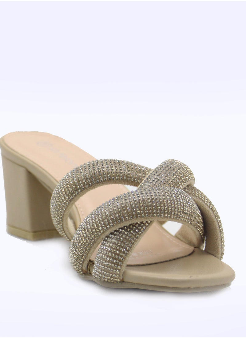 SD.Felano - Women medium heel sandals | Open Toe, Comfortable, Casual Slip-On Sandal Heels for Girls & Ladies | Lightweight Women's Fashion Shoes for Work, Bride Wedding Dress Heels Shoes - Image 1