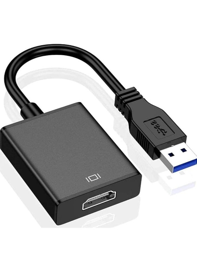 erorex USB to HDMI Adapter, USB 3.0/2.0 to HDMI 1080P Video Graphics Cable Converter with Audio for PC Laptop Projector, HDTV Compatible with Windows/XP 7/8/8.1/10  - Image 1