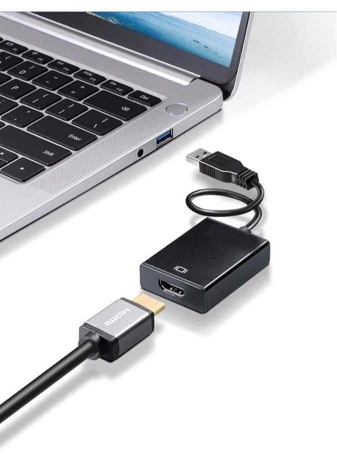 erorex USB to HDMI Adapter, USB 3.0/2.0 to HDMI 1080P Video Graphics Cable Converter with Audio for PC Laptop Projector, HDTV Compatible with Windows/XP 7/8/8.1/10  - Image 4