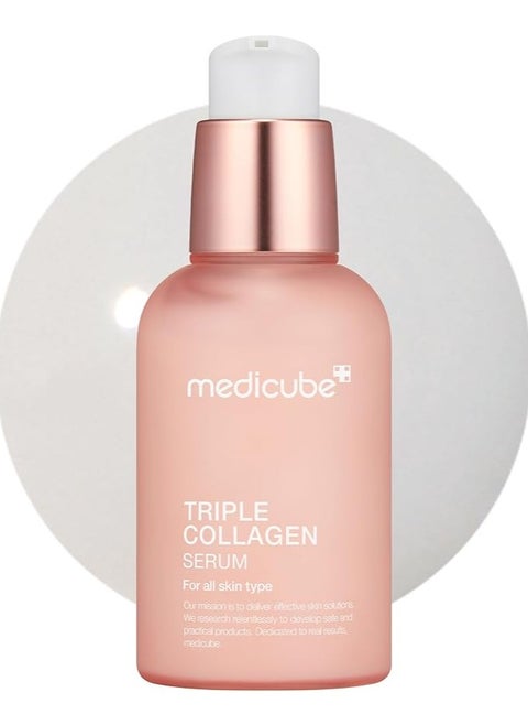 Medicube Triple Collagen Serum 1.85 fl.oz - Nourish dull skin with Triple Collagen Complex - A lightweight serum with Niacinamide and Hyaluronic Acid - Korean Skincare