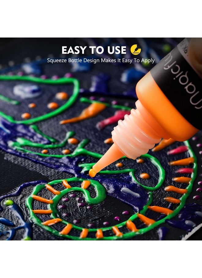 Magicfly - Acrylic Glow In The Dark Paint 10 Bright Colours Liquid Luminous Paint Neon Paints Glow In Dark For Painting Halloween Decoration Diy Crafts 20 Ml Each - Image 1