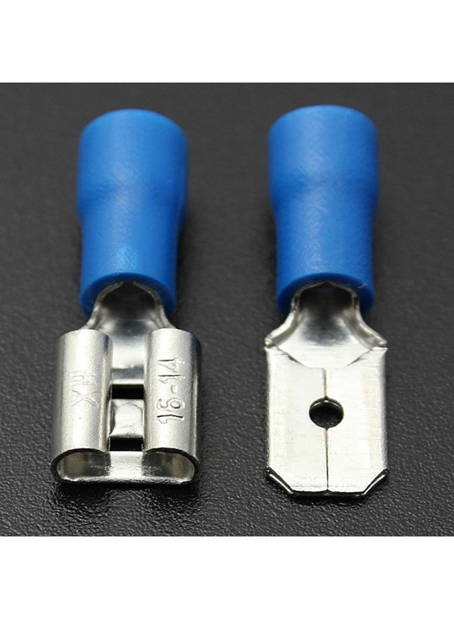 100pcs Blue Female/Male Insulated Spade Wire Connector Electrical Crimp Terminal  - Image 4