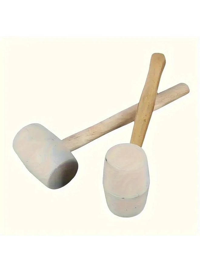 80oz Rubber Mallet Heavy Duty Industrial Hammer With Non Slip Wood Handle For Workshop Construction Demolition - Image 3