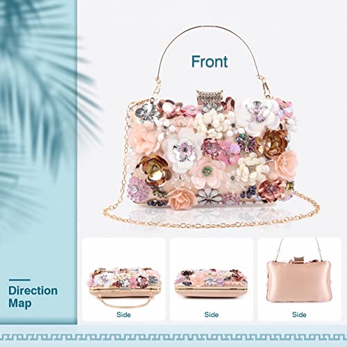 Lanpet Women Clutches Flower Evening Handbag Chain Strap Shoulder Bag - Image 2