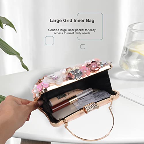 Lanpet Women Clutches Flower Evening Handbag Chain Strap Shoulder Bag - Image 4