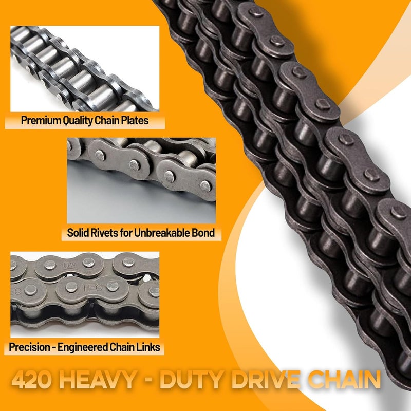 Chikia Front Jackshaft 420 Chain with 42 Links for Coleman Mini Bikes - Image 3