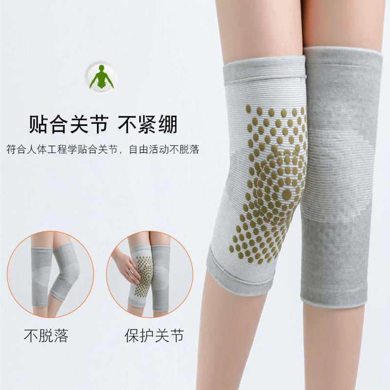 Generic Heating warm kneepad Four Seasons Wormwood old cold leg knee joint anti-knee male and female cold leg guard wholesale Grey 