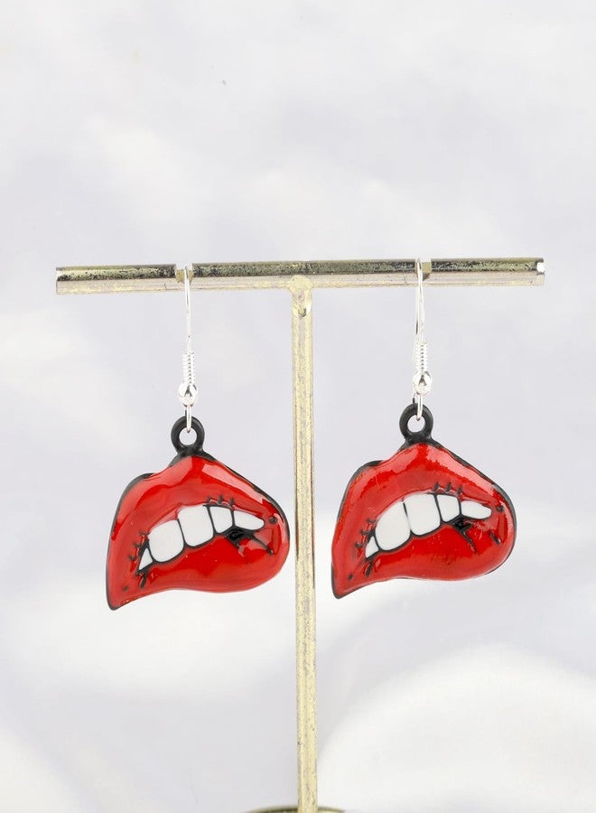 PLITI Rocky Horror Show Inspired Red Lips Earrings - Horror Movie Themed Musical Film Gift For Rocky Fans - Image 4