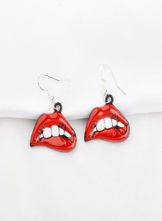 PLITI Rocky Horror Show Inspired Red Lips Earrings - Horror Movie Themed Musical Film Gift For Rocky Fans - Image 5