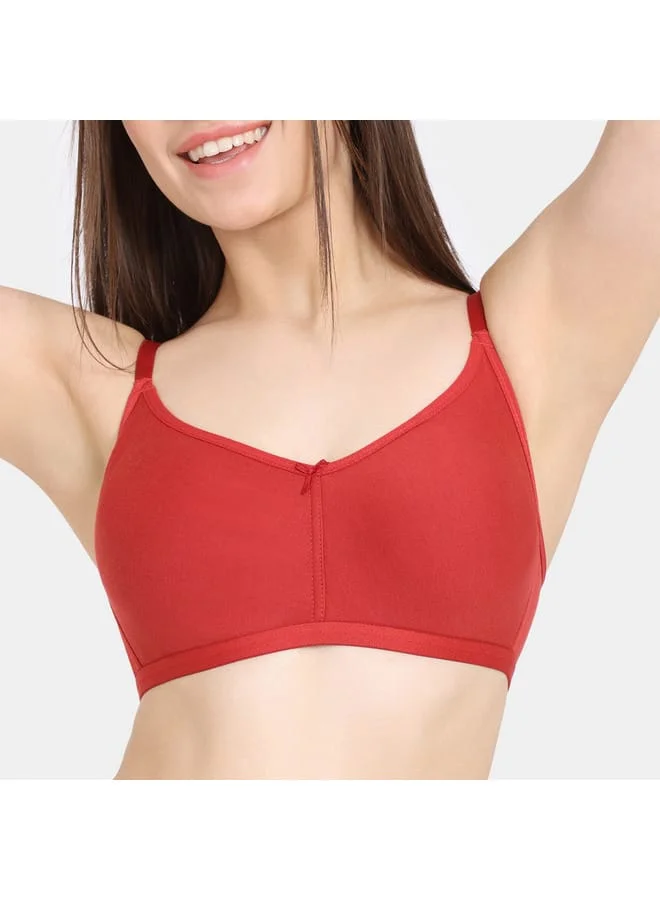 zivame Zivame Solid Support Bra with Hook and Eye Closure