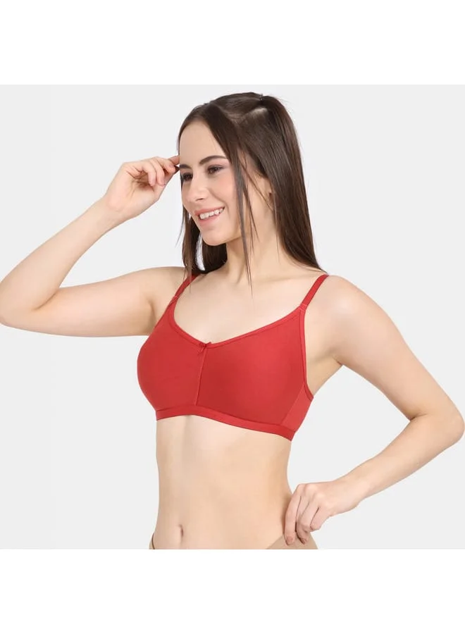 zivame Zivame Solid Support Bra with Hook and Eye Closure