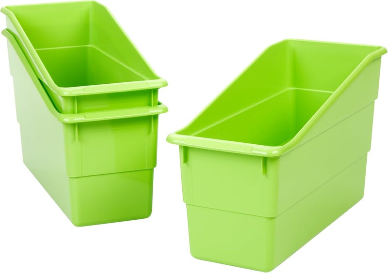 Really Good Stuff Durable Book and Binder Holders - 12 Pack, Green Neon, 5 ?" x 12 ?" x 7 ?", Classroom Organization, Storage Solution, Sturdy and Versatile - Image 5