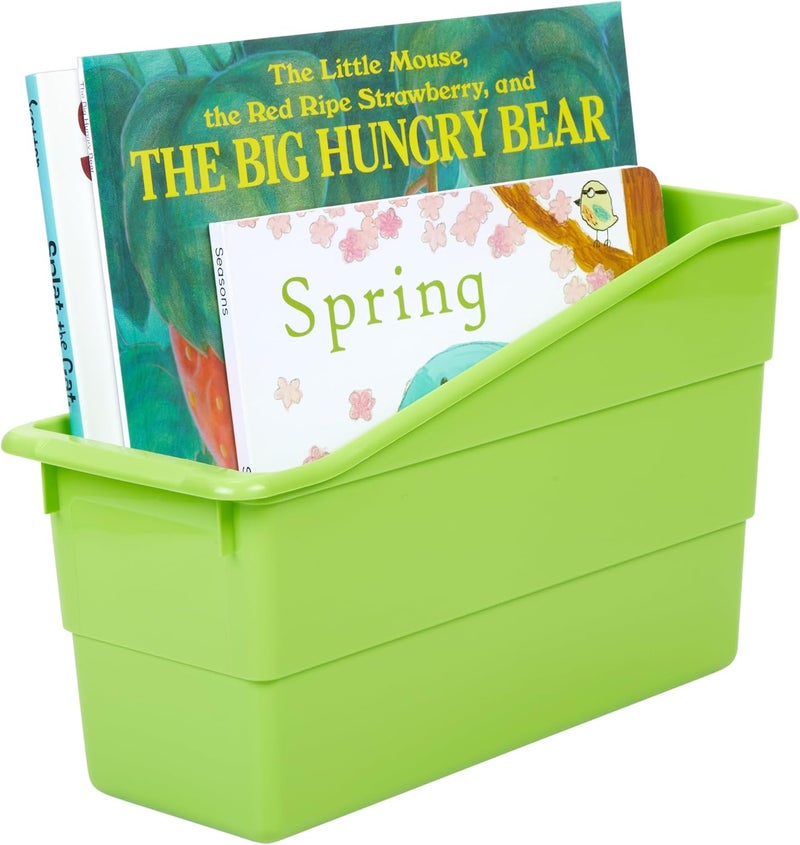 Really Good Stuff Durable Book and Binder Holders - 12 Pack, Green Neon, 5 ?" x 12 ?" x 7 ?", Classroom Organization, Storage Solution, Sturdy and Versatile - Image 3