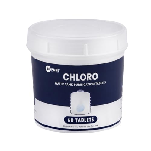Bepure Chloro 1000 | Water Purification Chlorine Tablets for Water Tank | Pack of 60 Tablets | Eliminates Bacteria, Algae and Odor from Water Tank | 60 Tablets for 60000 litres - Image 1
