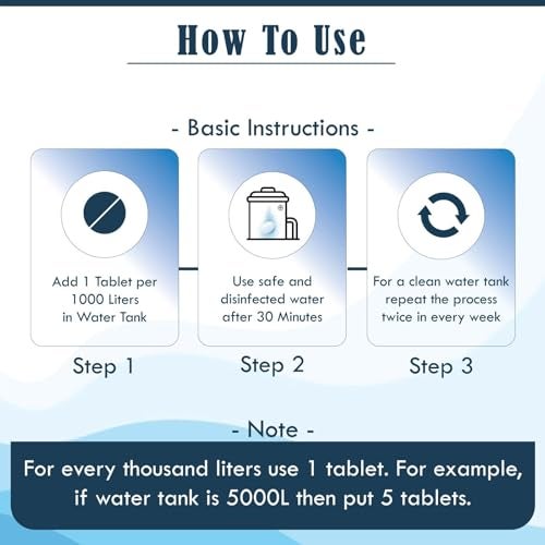 Bepure Chloro 1000 | Water Purification Chlorine Tablets for Water Tank | Pack of 60 Tablets | Eliminates Bacteria, Algae and Odor from Water Tank | 60 Tablets for 60000 litres - Image 2